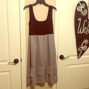 Dress black scoop neck (f&b) w/ tan long skirt